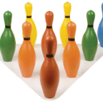 Multi-Colour Plastic Bowling Pin Set