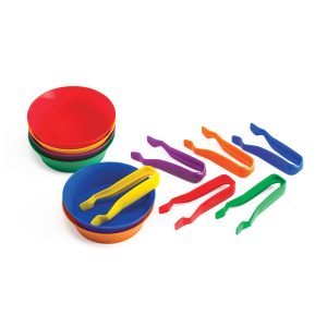 Set of sorting bowls and pliers