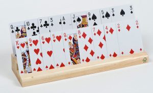 Double Row Wooden Card Holder