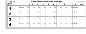 Carnet de pointage pour jeu de quilles