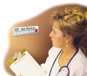 Coulisseau 8 pictogrammes avec espace pour le nom