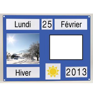 Tableau bleu d'orientation avec tableau blanc magnétique