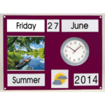 ECONOMICAL  Burgundy Orientation Board with clock