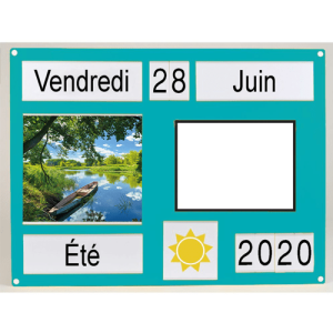 Tableau d'orientation turquoise avec tableau blanc magnétique