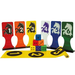 Course de chevaux avec tapis