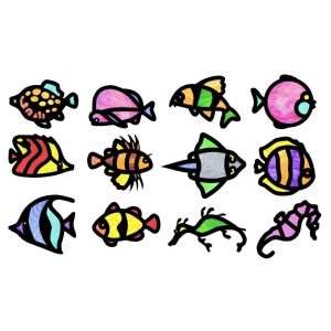 Cadres à vitraux - Poissons tropicaux (24)