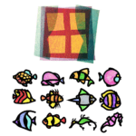 Ensemble pour vitraux - Poissons