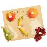 Large Knob Wodden Puzzle - Fruits