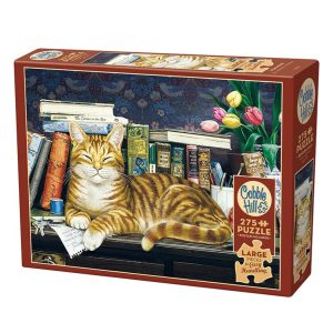 Cobble Hill Library Cat jigsaw puzzle box