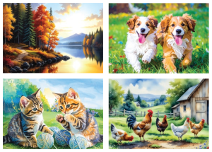 Ensembles de  4 casse-têtes Joyfull 24 mcx - À la découverte des montagnes